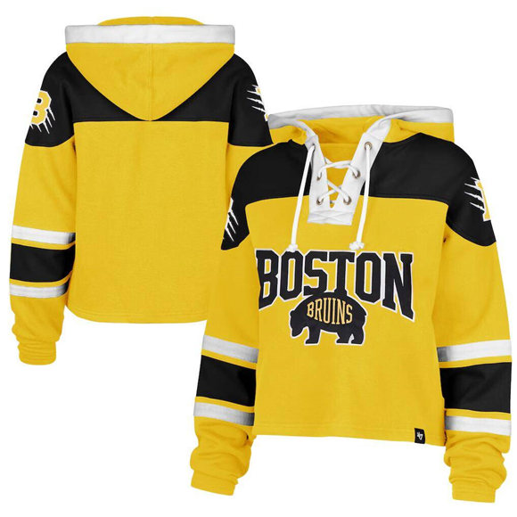 Men's Boston Bruins 2026 Gold Cropped Lacer Hoodie